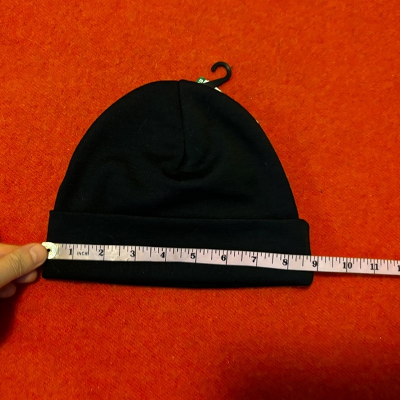 Minimalist black unisex fine knit merino wool blend tuque hat beanie NWT - Picture 7 of 9